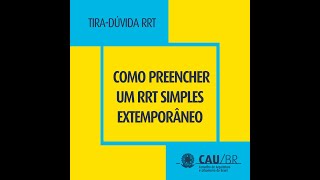 Tutorial: preenchimento de RRT Simples Extemporâneo