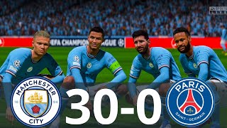 MESSI, RONALDO, MBAPPE, NEYMAR, ALL STARS | MAN CITY 30-0 PSG | GAMEPLAY PC