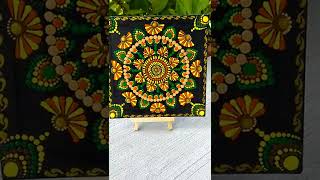 Easy mandala painting on canvas/Home decor/yellow and orange mandala dot painting....