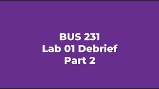 BUS 231 QuickStart Remix Part2