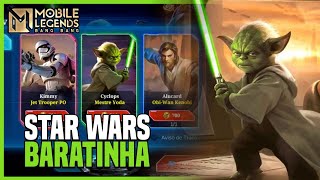 COMO EU PEGUEI UMA STAR WARS BARATO (e mais skins) | UPANDO CONTA GASTANDO POUCO | MLBB