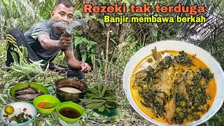 Rezeki tak terduga, banjir membawa berkah masak makan buruan segar