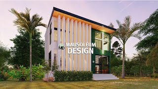 Mausoleum Design - Modern Elevated Mausoleum Design EP4