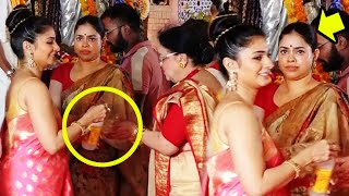 Tanisha Mukherjee BAD Behavior With Sumona Chakravarti At Durga Puja 2024