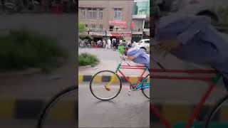 fishing on bicycle by mask guy #pindiboys pindi boys machi marte hue