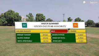 Live Cricket Match | Golden Eagles vs Invincibles | 29-Oct-23 11:38 AM 8 | SCPL - PL 2023 | CricHer