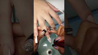 Keeping the shine! Applying Top coat on charms & nail art #naildesigns  #nailtech #acrylicnails