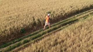 Dji Spark evening walk with kids. Original footage HD