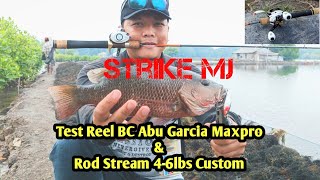 Test Reel BC Abu Garcia MaxPro&Rod Stream Custome‼️Casting Tambak Sedari