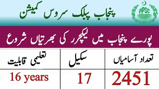 Latest PPSC Lecture Jobs 2020 Advertisement || Upcoming ppsc 2451 lecturers jobs 2020