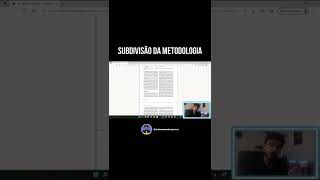 Como Dividir a METODOLOGIA do TCC #shorts