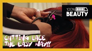 HOW TO CUT LACE ON A FREE PART WIG!