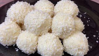 #Raffaello |10 minutes Coconut Ball recipe| Only 3 ingredients 🥥|Food World by Naz |urdu hindi|