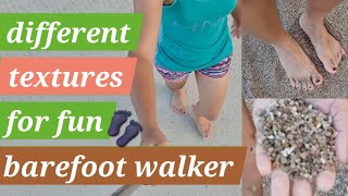 barefoot fun walking on different textures / barefoot walking exercise / enjoying nature