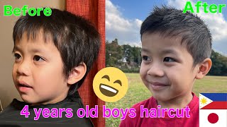 4 years old Jon got a haircut! How to cut  boys hair at HOME! #kidshaircut #kidshairstyle