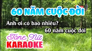 60 Năm Cuộc Đời Karaoke | Tone Nữ | Karaoke Nhạc Sống Sóc Trăng