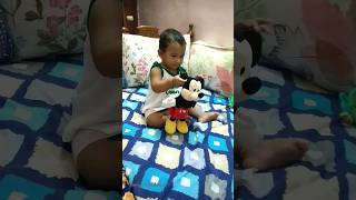 Cherry 🍒 Fight with Mickey 🐭  #shorts #short #youtubeshorts #baby #cute #mickeymouse