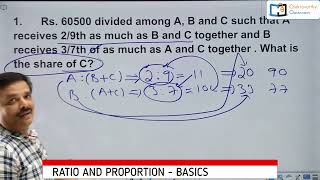 Ratio and Proportion for sbi, ibps, rrb, rbi, naabard, csat, tspsc, appsc, clat, lic, cat, mat,