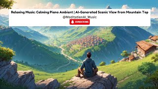 Relaxing Music: Calming Piano Ambient | AI-Generated Scenic View from Mountain Top