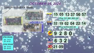 [LIVE] PCSO 9:00 PM DRAW - OCTOBER 25, 2024 LOTTO RESULTS