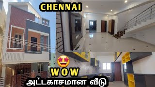 🤩WOW இப்படி ஒரு வீடா! 4BHK Luxury House  in Chennai | Interior With Modular Kitchen