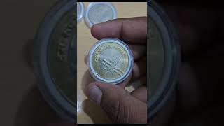 2005 cross coin 2500/ value ten rupees Noida mint #@ Rare cross coin #@ real information #@ sorts #@