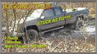 BOGGING TIME!!! GMC K1500 JEEP XJ Chevy Tahoe 4x4