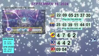 [LIVE] PCSO 9:00 PM DRAW - SEPTEMBER 16, 2024 LOTTO RESULTS