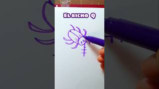 El bicho Q. Dibujo letras. #drawing #videoshorts #art #bug #letras #shorts #abecedario #dibujo