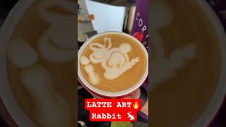 LATTE ART🔥 drawing a beauty RABBIT 🐰 #latte #baristadaily #barista #coffeeart #latteart