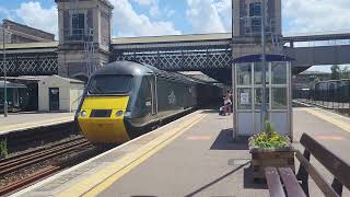 (Horn) HST Castle Class departs Exeter St Davids