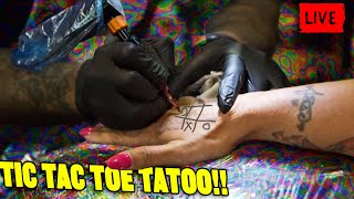 Playing TIC TAC TOE With a TATTOO GUN!!!!!