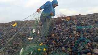 Mira lo que.. pesca con red en el mar este hombre