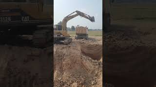 Heavy Equipment Excavator CAT & Dump Truck At Work Part 11