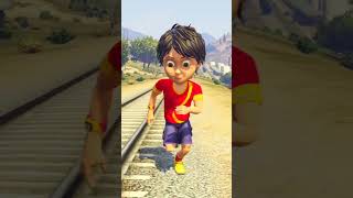 GTA V: SHIVA SAVE SPIDERMAN KID FROM THOMAS TRAIN #shorts #gta5