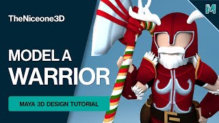 Low Poly WARRIOR Santa Character Model Walkthrough | Autodesk Maya 2021 for Beginners