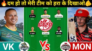 VK vs MON Dream11 Prediction | VK vs MON Dream11 Team | vk vs mon today 1st canada gt20 match l