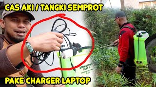 Cara Cas Tangki Elektrik Pakai Charger Laptop!