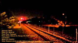 HD: Back to the Archives: Back to Back Late Night Metra Passenger Trains at Elmhurst IL. 7/27/12