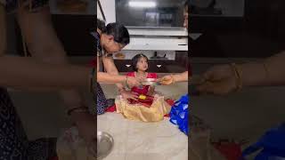 Navratri spl kanya pooja 😍🙏🏻Dira enjoyed the ritual ❤️#shorts #navratri #babyvideos