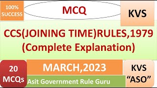 CCS(JOINING TIME)RULES,1979:MCQ