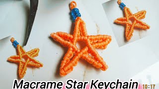 Macrame Star Keychain // Diy keychain