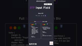 🔥Social media Icon glow and OTP input field in CSS || Solve It Smart