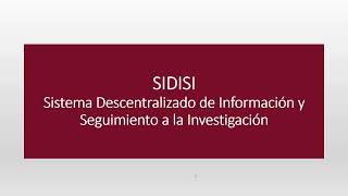 Videotutorial para registro de proyectos en el SIDISI - UPCH