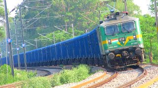 Freight Trains at Curves | Chandigarh/Rajpura | Containers + BCNA Wagons | Indian Goods Train