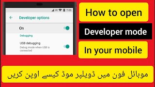 How to open developer mode in your mobile phone//ap ksy apny mobile ka developer mode on kr skty hai