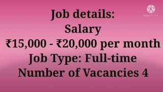 #Jobs//#Urgent Requirement//East Godavari// AP/ India/Hesa Enterprises ltd