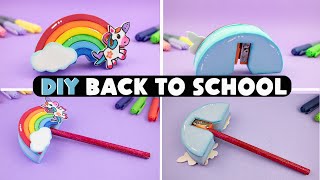 Unicorn themed pencil sharpener decoration 🦄 How to decorate school supplies on a budget 🌈 Rainbow