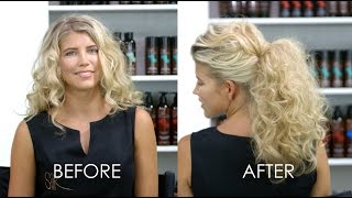 Messy Ponytail with Big Volume Hair Tutorial with Silk Oil of Morocco