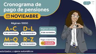 CRONOGRAMA DE PAGO DE PENSIONES 🤩 - NOVIEMBRE